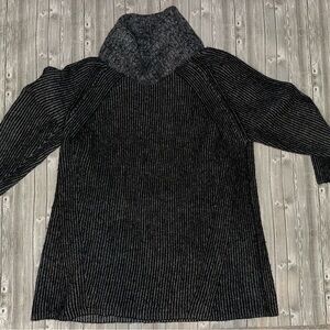 Topshop Black and Gray Cowl Neck Sweater